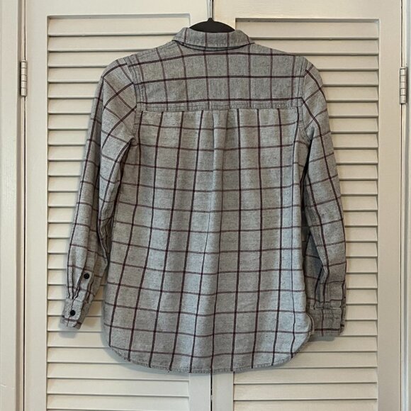 Madewell flannel shirt small grey windowpane plaid buttondown - Picture 5 of 5